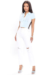 Tobi High Rise Mom Jeans - White Ins Street
